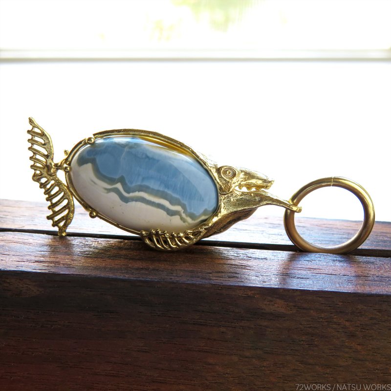 オパール フィッシュ チャーム / Blue Opal Fish charms - 吊飾/掛飾 - 寶石 藍色