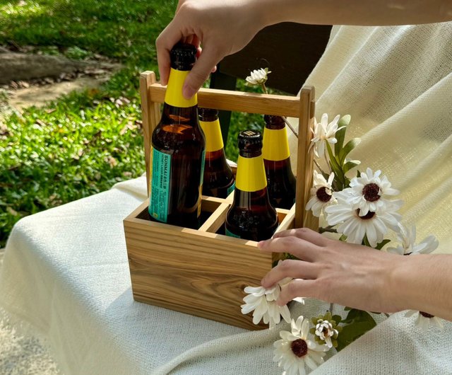 アンティーク風木製ボトルホルダー / ドリンクキャリーボックス アンティーク風木製ボトルホルダー / ドリンクキャリーボックス