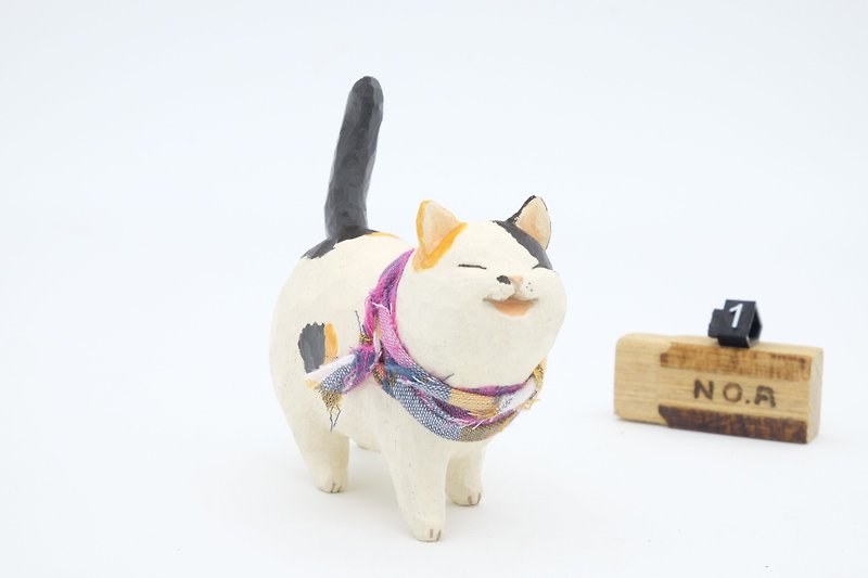 Department of Small Animal Healing carvings _ courier three cat 1 (hand-carved wood) - อื่นๆ - ไม้ ขาว