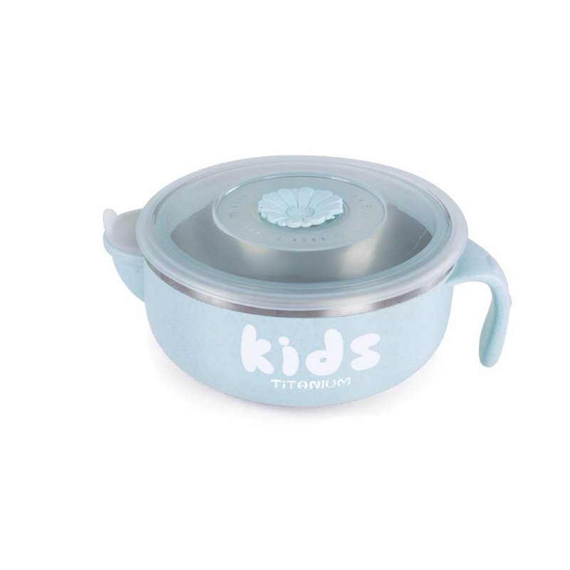 【ピュアチタンわずかにキズのある商品】水入り断熱ボウル400ml-ブルー - キッズ食器 - その他の素材 ブルー