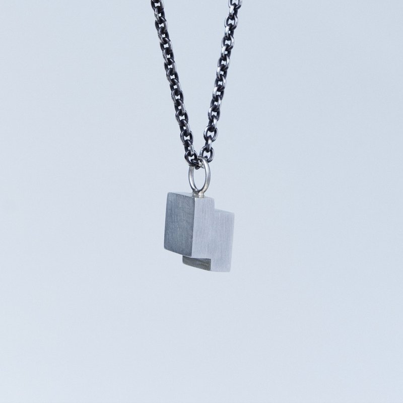 Void square pendant - 項鍊 - 純銀 銀色