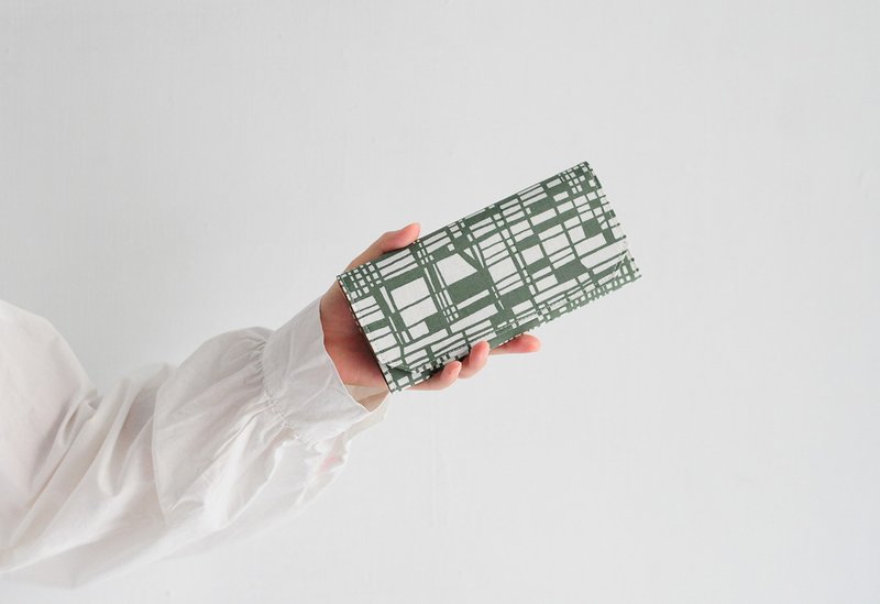 Kyoto Map / Kyoto Handcrafted Cotton and Linen Paper Long Wallet ERXspicaの庭 - Wallets - Eco-Friendly Materials Green