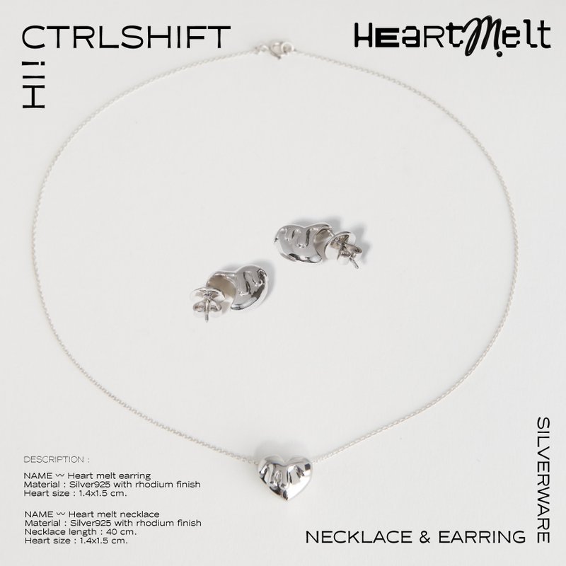 Ctrlshift - Heartmelt - 項鍊 - 純銀 銀色