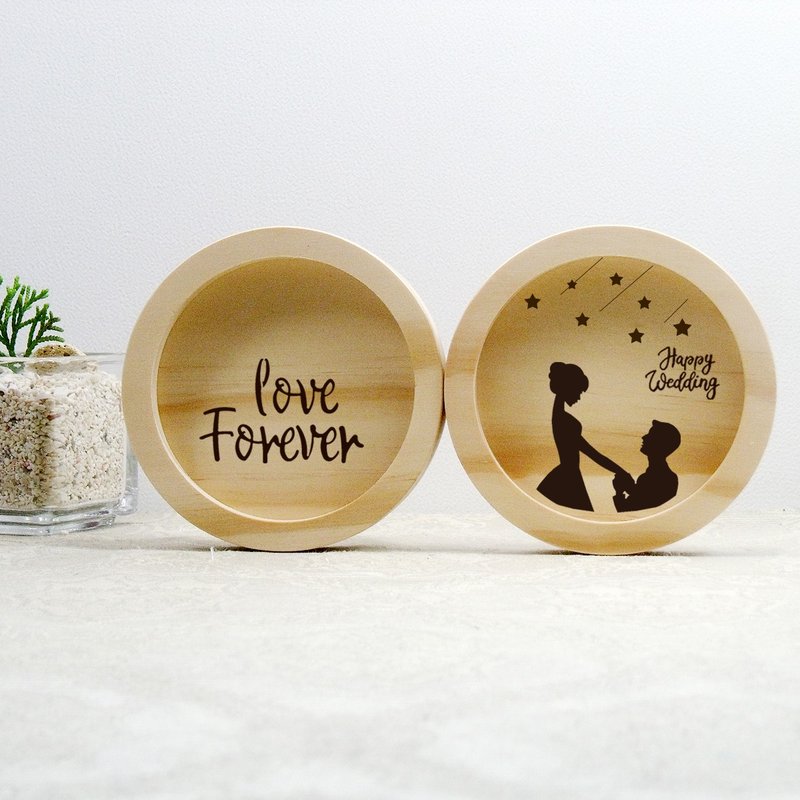 love forever 結婚 專屬禮物 新婚祝福 forever love 杯墊 刻印 - 其他 - 木頭 咖啡色