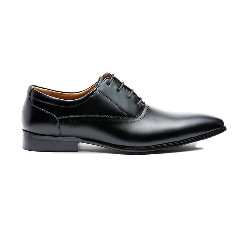 Genuine Leather Men's Leather Shoes Black - Belfast Derbies Shoes KG80053 Black