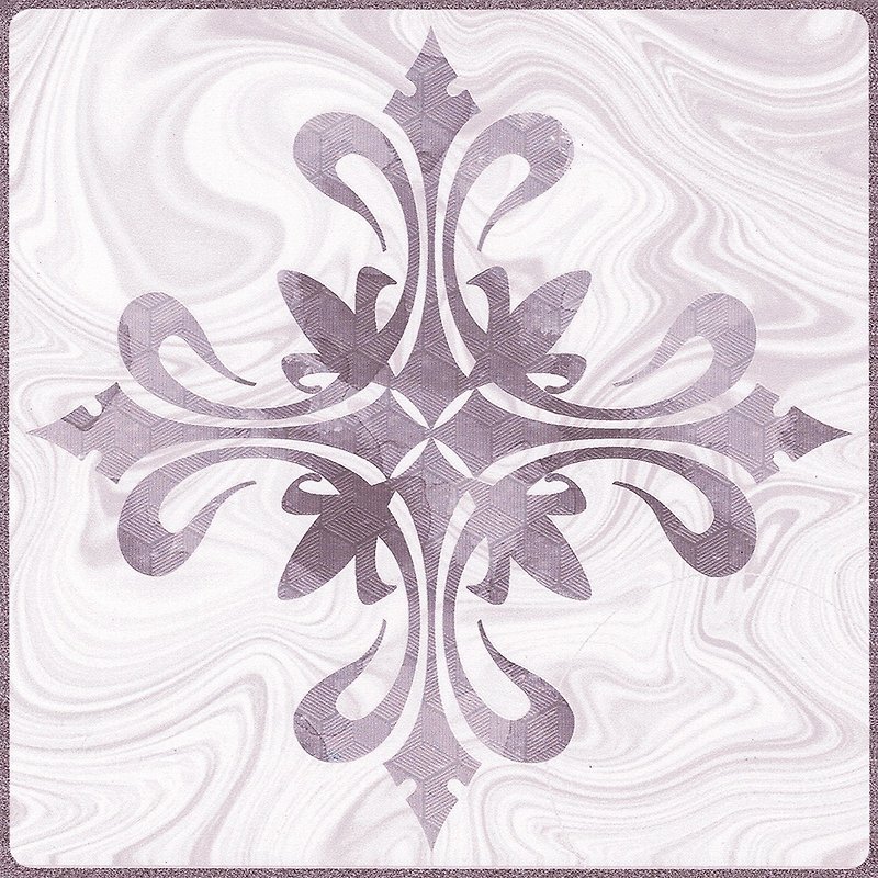 SSLG1 (simple and fresh cross flowers) 8 pieces/set-MIT porcelain-like square tile stickers (no glue residue) - Wall Décor - Plastic Purple