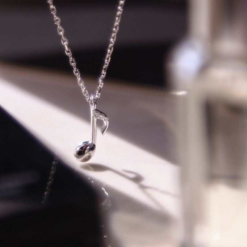 Musical Note Sterling Silver Necklace | Light Jewelry. music. exquisite. DoReMi - สร้อยคอ - เงินแท้ 