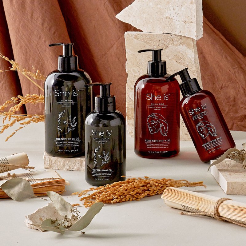 She is SHAMPOO & CONDITIONER SET (type: Coarse hair/Fine hair) - Shampoos - Other Materials Brown