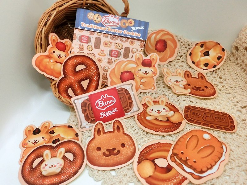 Sticker pack-Butter Cookies Bunny - สติกเกอร์ - กระดาษ หลากหลายสี