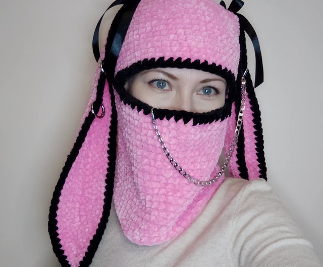 pink bunny ski mask