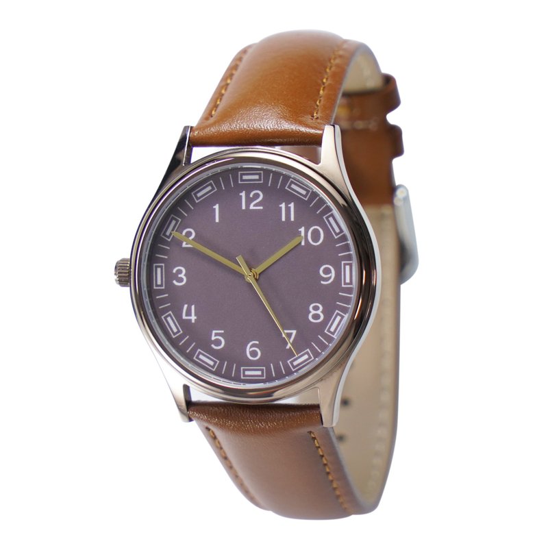 Back in time Watch Chocolate Face Free shipping worldwide - นาฬิกาผู้ชาย - สแตนเลส สีนำ้ตาล