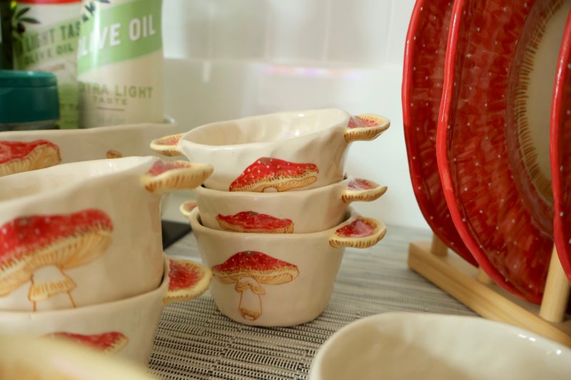 Mushroom Tea Cup - เซรามิก - ดินเผา สีแดง