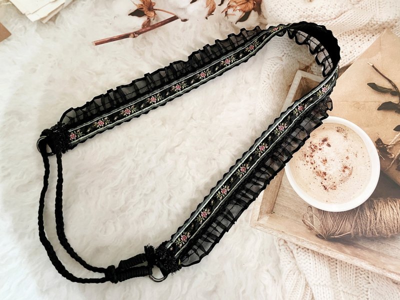 Mobile phone lanyard/adjustable mobile phone strap side shoulder shoulder shoulder oblique back neck lanyard mobile phone rope - เชือก/สายคล้อง - วัสดุอื่นๆ สีดำ