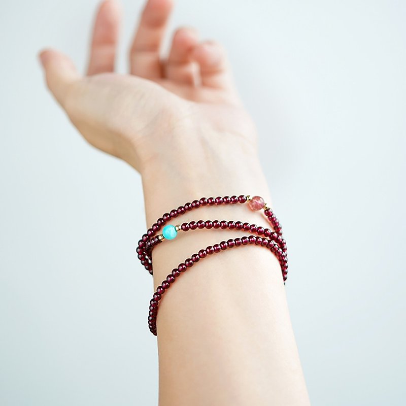 Zhaozheng Peach Blossom 7A Grade Wine Red Stone Bracelet Not Time Natural Sri Lankan Multi-circle Crystal Bead String Ladies