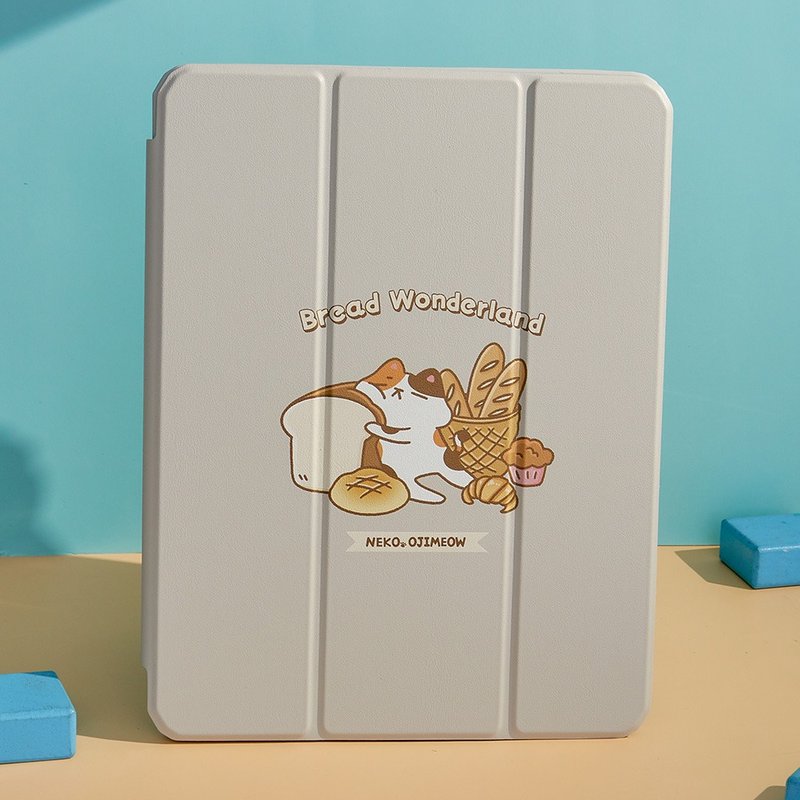 歐吉喵NEKO OJIMEOW麵包樂園iPad三折保護殼 - 平板/電腦保護殼/保護貼 - 塑膠 多色