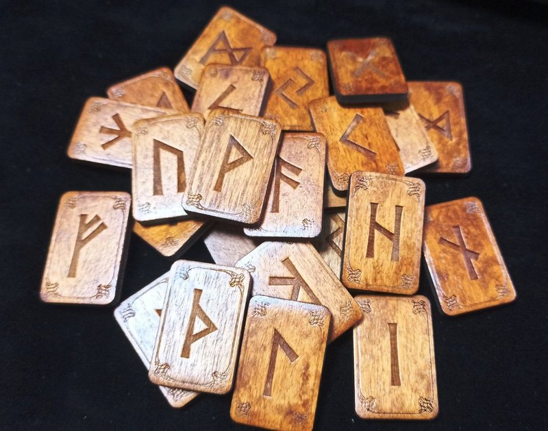 Wooden Runic Set, Futhark Runes - บอร์ดเกม - ไม้ 