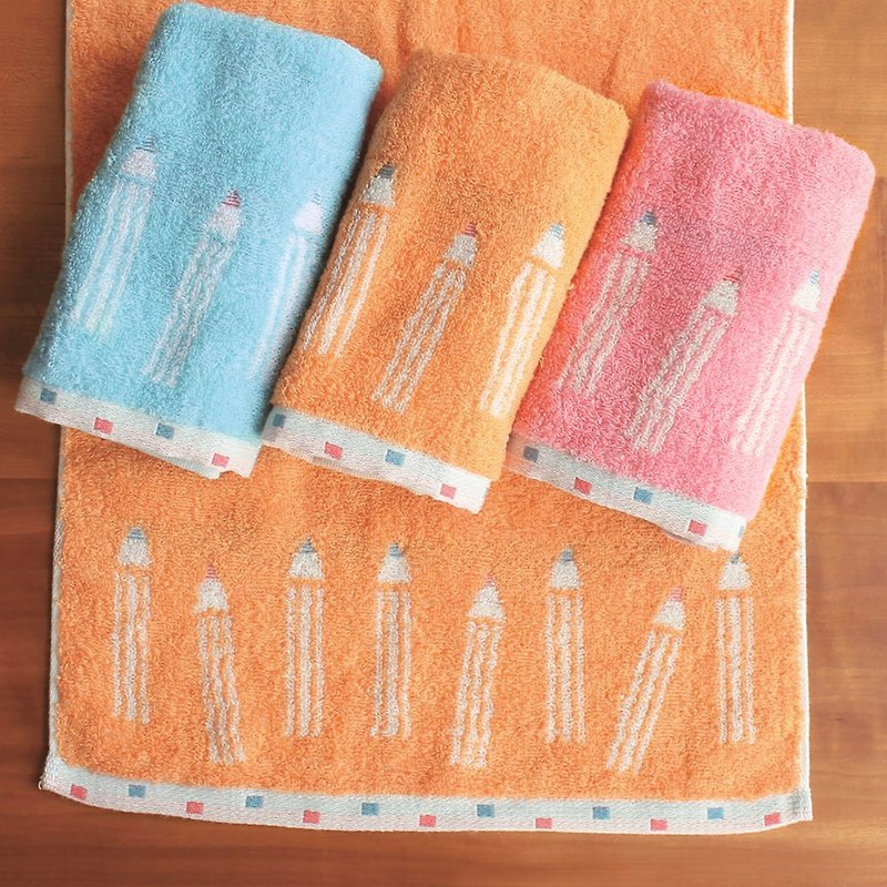 【Hartwell】Japanese style nostalgic color pencil | Imabari bath towel | Square towel | Soft and comfortable - Towels - Cotton & Hemp Multicolor