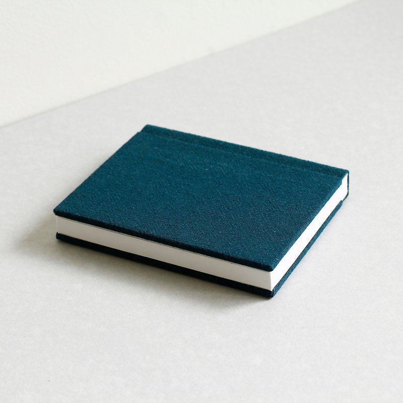 素色棉麻布面筆記本(小) -藻藍  - 筆記簿/手帳 - 紙 藍色