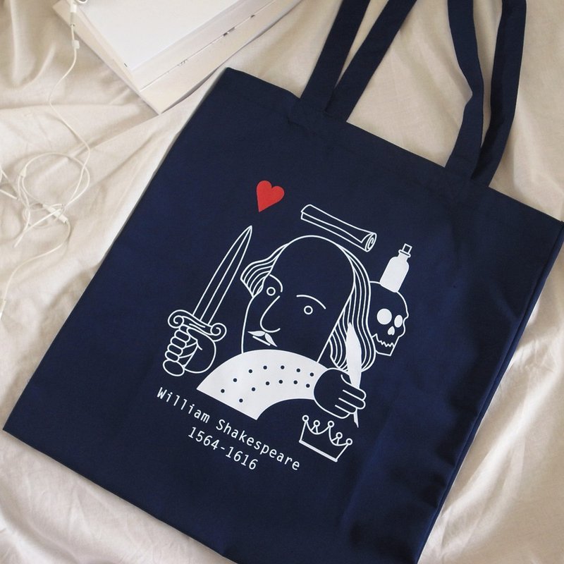 Macondo Banana.co Tote (Dark Blue) - 側背包/斜背包 - 棉．麻 藍色