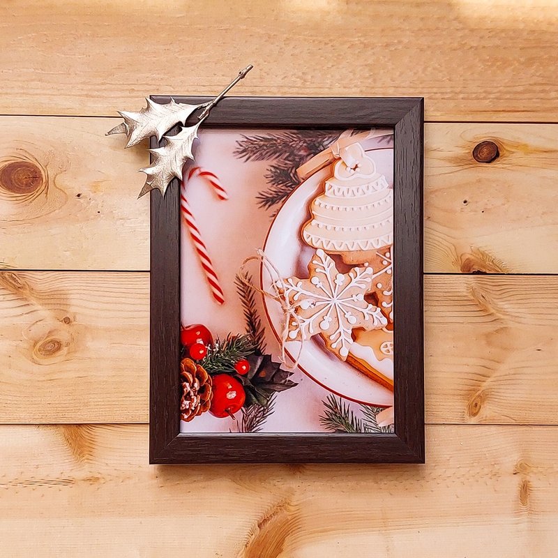 =Vol. Discount=5x7 Dark Wood Grain & Black Satin Picture Frame, Tabletop - กรอบรูป - ไม้ สีนำ้ตาล