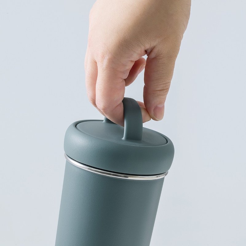 [Peacock] 300ML portable thermos/coffee cup (removable and washable top cover) blue - Vacuum Flasks - Stainless Steel Blue