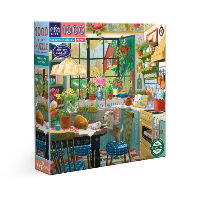eeBoo 1000片拼圖 -  Springtime Kitchen 春季廚房 - 拼圖 - 紙 多色
