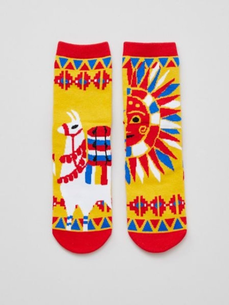 [Pre-order] Mexican skull and sun alpaca socks 24CM CISP4104 - Socks - Other Materials 