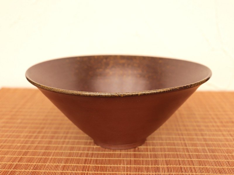 Bizen Bowl d1-032 - Small Plates & Saucers - Pottery Brown