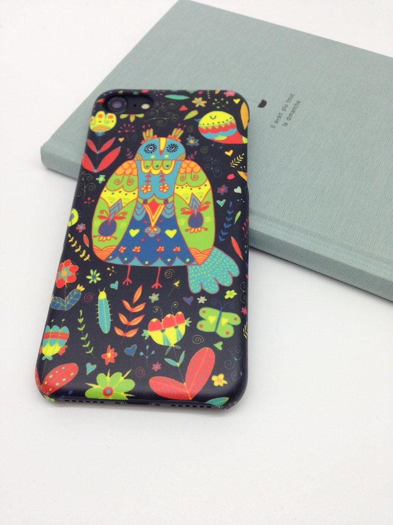 Illustration design iPhone phone case back shell owl - เคส/ซองมือถือ - อะคริลิค หลากหลายสี