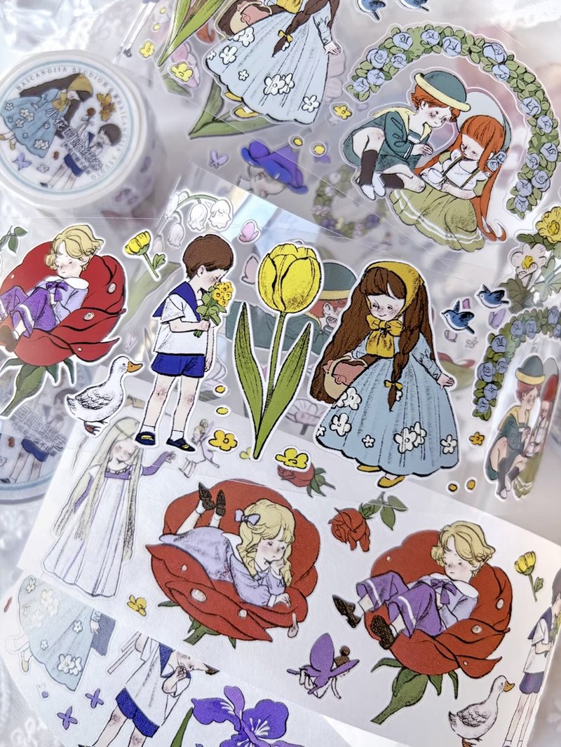 小花園 ちいさな恋の はじまり PET 和紙テープ (kiss-cut) - マスキングテープ・PET テープ - その他の素材 多色