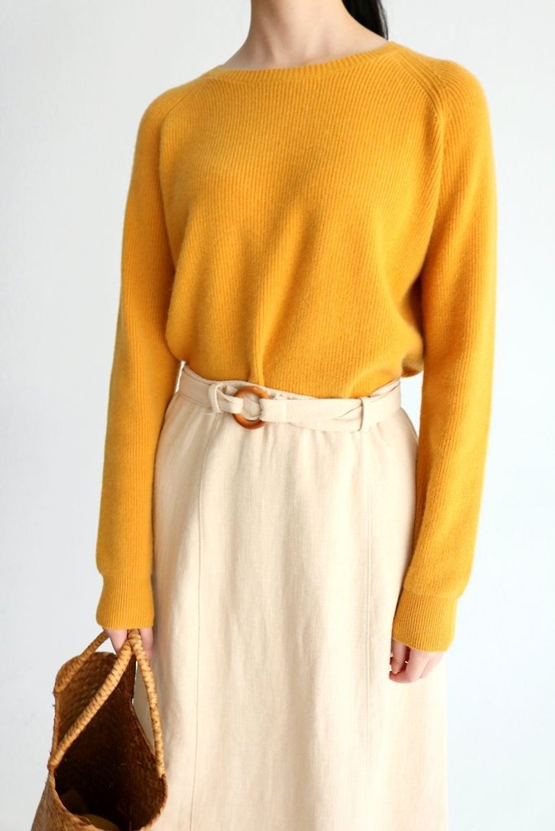 Zadie Sweater 喀什米爾拉克蘭袖毛衣 (可訂做其他顏色) - 女毛衣/針織衫 - 羊毛 黃色