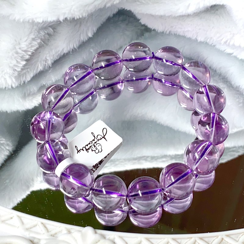 Amelia Jewelry丨Natural Amethyst Bracelet丨Amethyst Bracelet丨Ajna Chakra丨Crown Chakra - สร้อยข้อมือ - คริสตัล สีม่วง