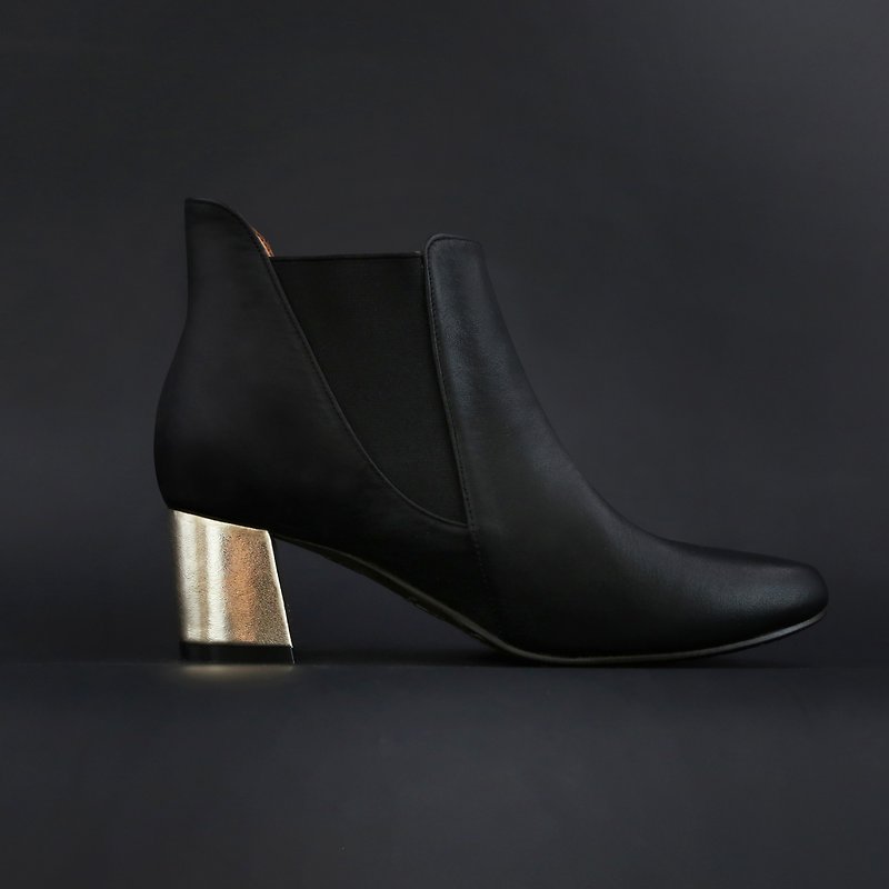 真皮 女款短靴 金色 - Turns Boots 跟靴(Glod)香檳金 | WL