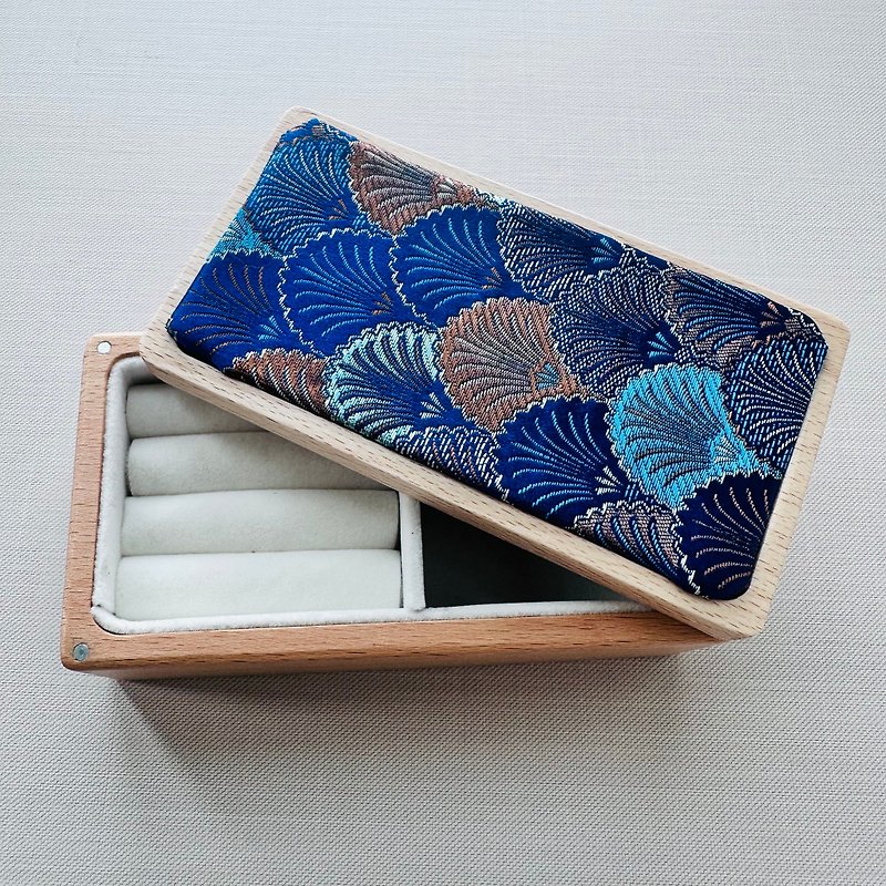 Wood x Fabric Jewel Box - Other - Cotton & Hemp Blue