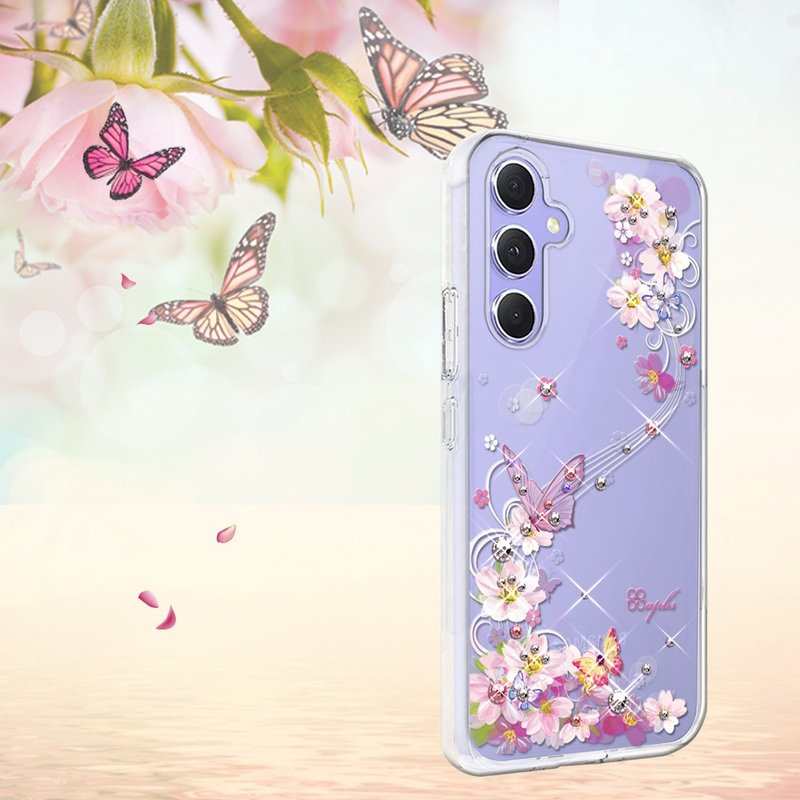 Samsung Galaxy A55/A54/A53/A35 輕薄軍規防摔水晶殼-迷蝶香 - 手機殼/手機套 - 其他材質 多色