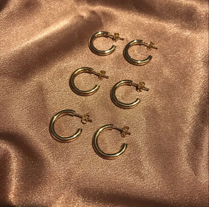 Chunky hoops - Earrings & Clip-ons - Sterling Silver Gold