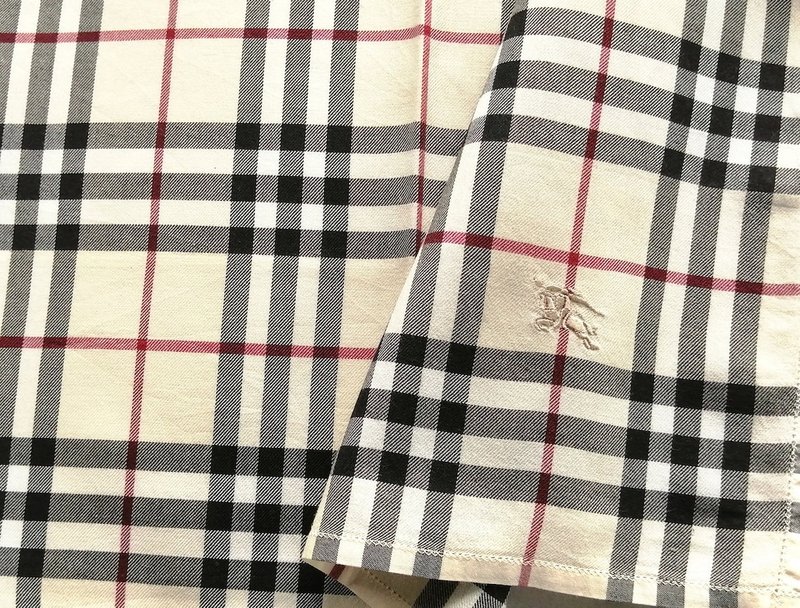 Burberry Vintage Handkerchief Pocket Square Check Beige 19 x 18.5 inches - 手帕 - 棉．麻 卡其色