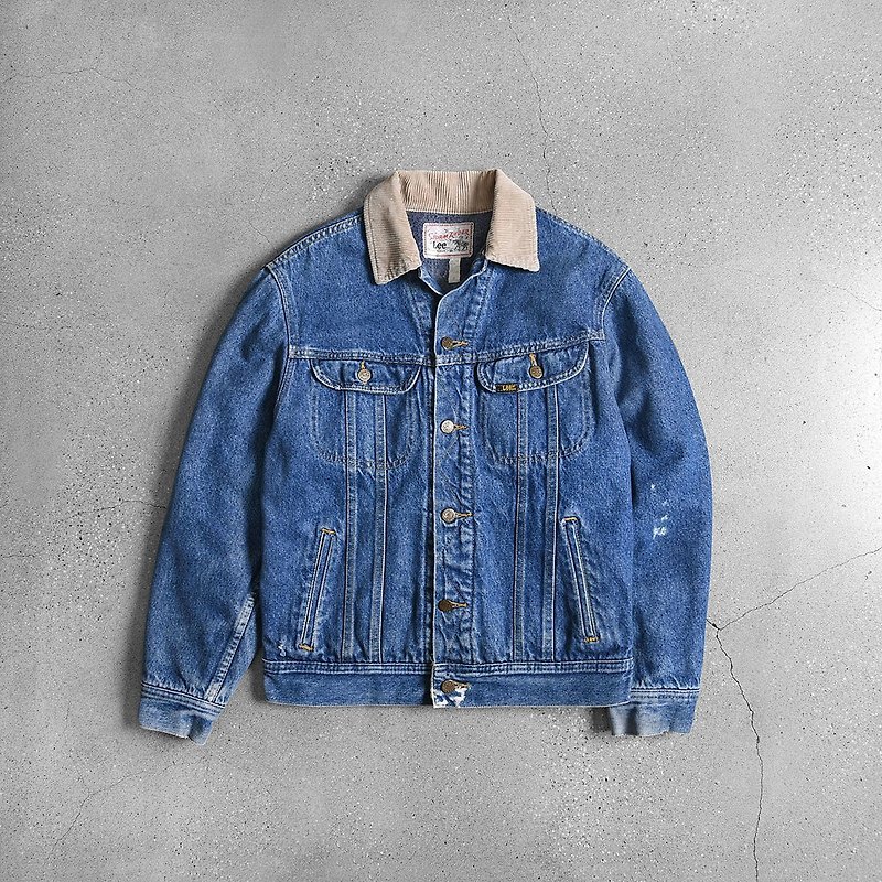 Vintage Storm Rider Denim Coat - เสื้อแจ็คเก็ต - ผ้าฝ้าย/ผ้าลินิน สีน้ำเงิน