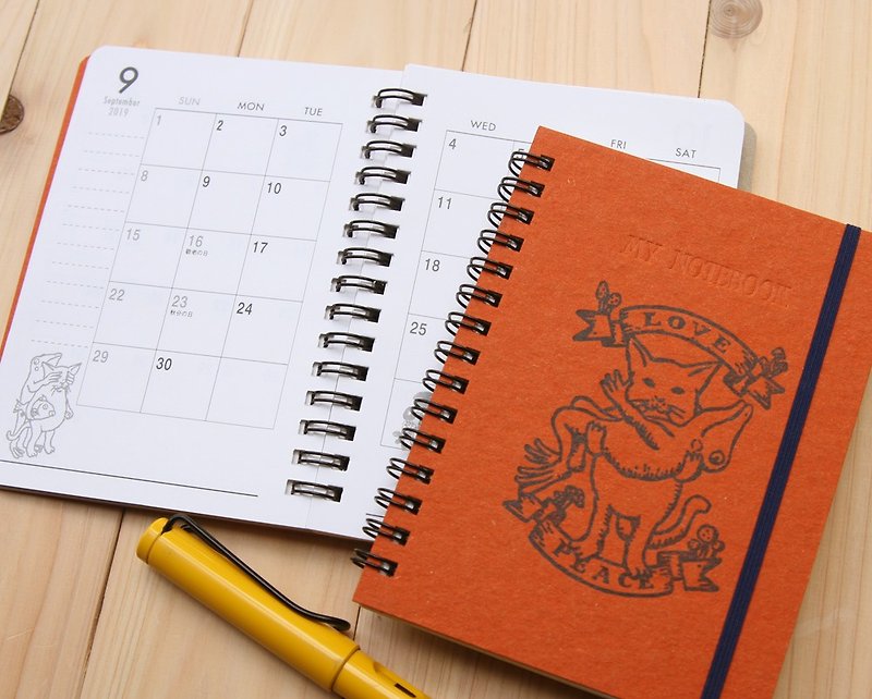 2019 Schedule Ring Note - สมุดบันทึก/สมุดปฏิทิน - กระดาษ สีส้ม