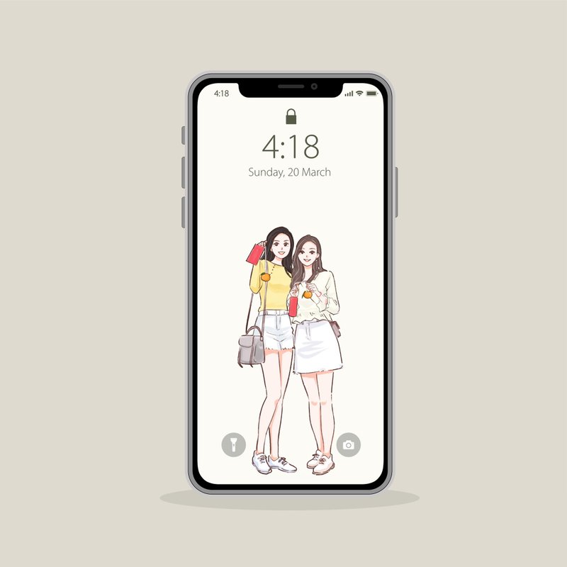 【客製化Wallpaper】人像 寵物 似顏繪 Iphone⋯手機/平板 桌布⋯ - 電腦手機桌布/貼圖/App 圖示 - 其他材質 