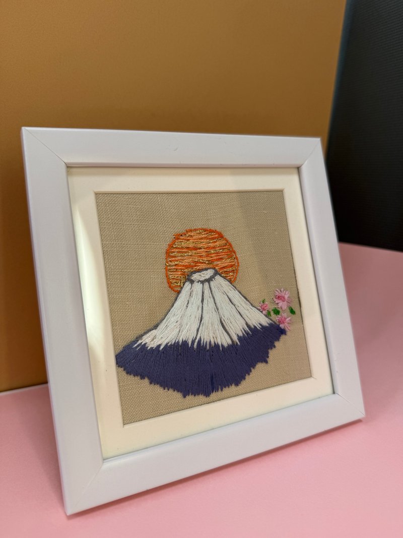 富士山 日の出 桜 刺繍 - 壁貼/牆壁裝飾 - 繡線 