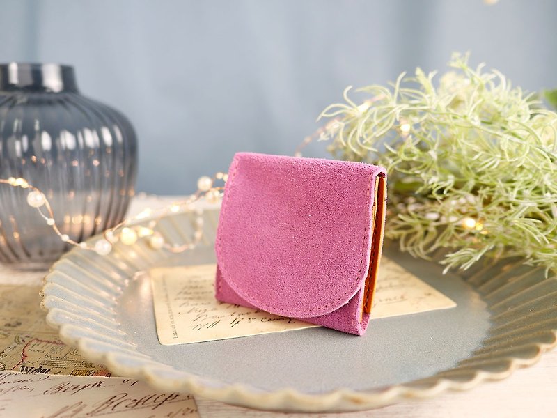 Cuirdesson Small and easy-to-use BOX type coin purse Included with Tochigi leather Pink - Coin Purses - Genuine Leather Pink
