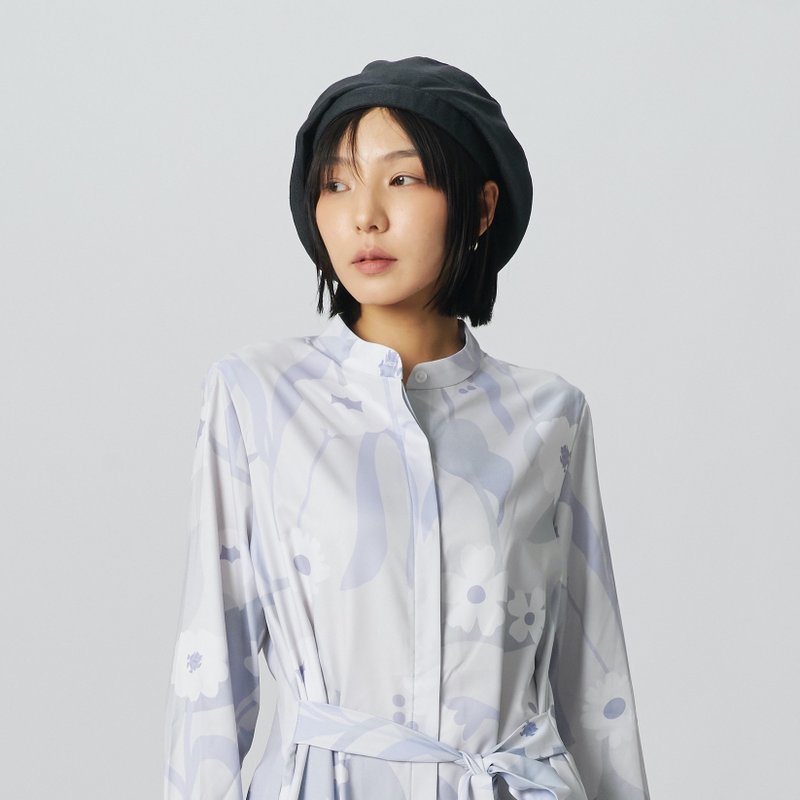 【絕版特價】優雅深藍色貝雷帽 輕薄垂墜 四季百搭 - 帽子 - 聚酯纖維 藍色