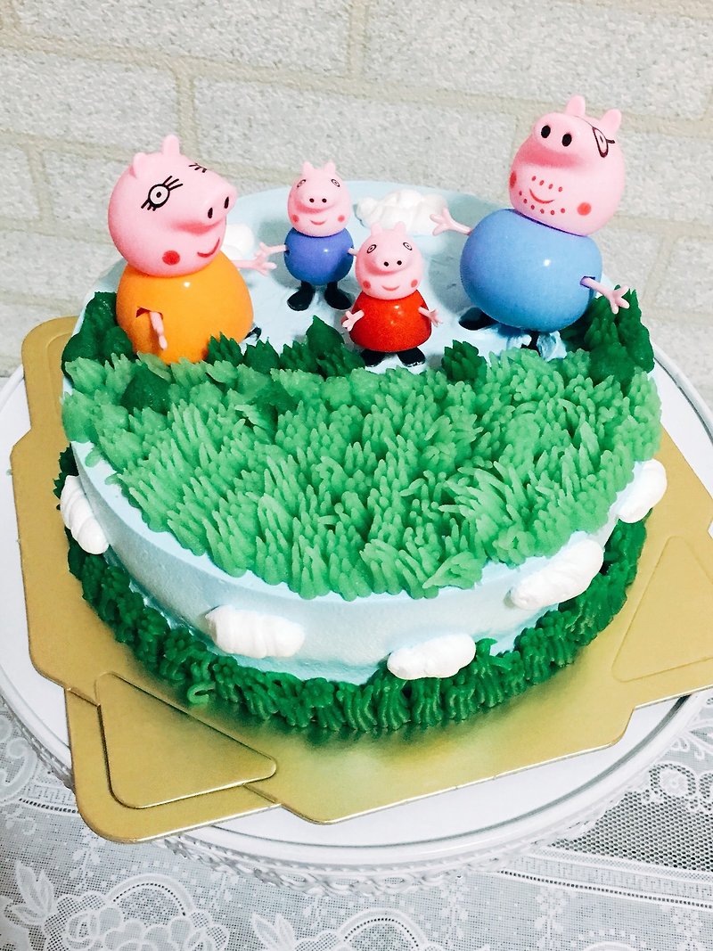 GJ Private Dim Sum Happy Birthday 8 佩 佩 Pepe Pig Cake - Cake & Desserts - Fresh Ingredients Red