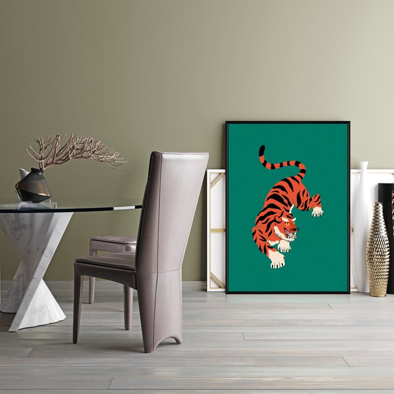 Green • Tiger Unleashed－Happy New Year, Tiger Year, Tiger Prints, Ukiyo-e - Posters - Cotton & Hemp Green