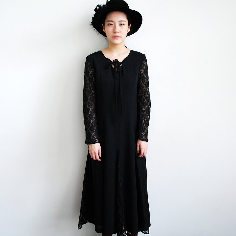Pumpkin Vintage. Vintage hollow lace straps dress - One Piece Dresses - Polyester 