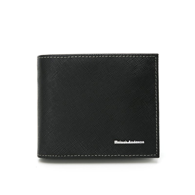 [Kim Anderson] Leading the trend of left and right flip coin bag short clip - black - Wallets - Genuine Leather Black