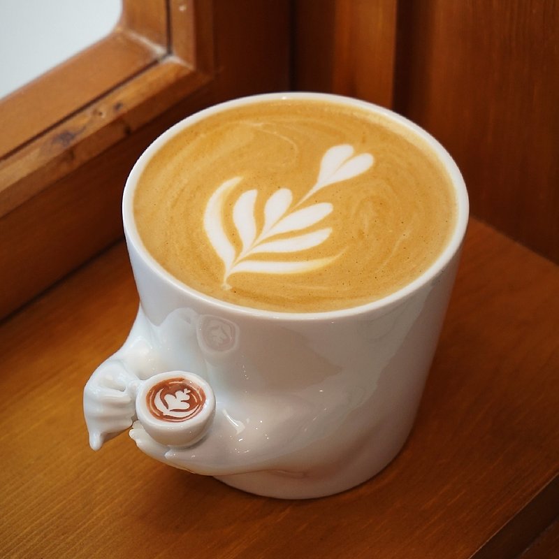 エレガントなコーヒー マスター マグカップ手作りセラミック マグカップ/コーヒー マグを手に - グラス・コップ - 磁器 ホワイト