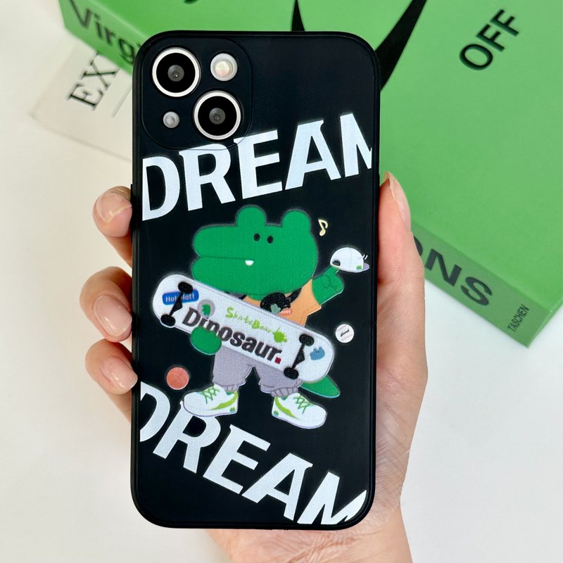 Mobile Phone Case,Multiple Models Support,Dreaming dino Silicone Case - Phone Cases - Silicone Black