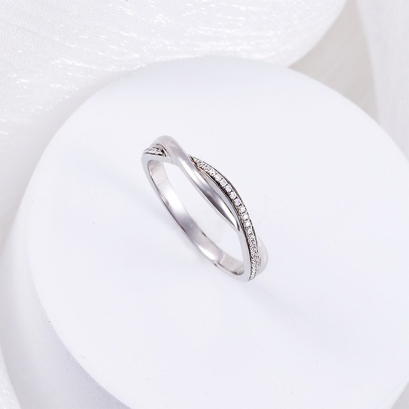 18K白金INFINITY結婚戒指 - 對戒 - 貴金屬 銀色